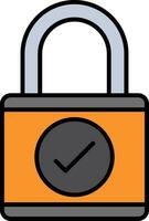 Lock Line Filled Icon vector