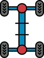 Chassis Line Filled Icon vector