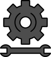 Gear Line Filled Icon vector