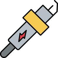 Spark Plug Line Filled Icon vector