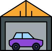 Garage Line Filled Icon vector