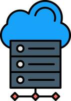Data Storage Line Filled Icon vector