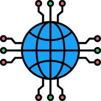 Network Line Filled Icon vector