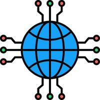 Network Line Filled Icon vector