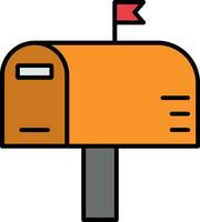 Mailbox Line Filled Icon vector