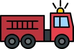 Fire Truck Line Filled Icon vector