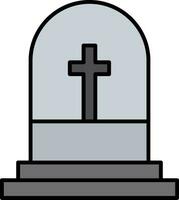 Grave Line Filled Icon vector