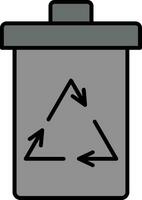 Recycle Bin Line Filled Icon vector