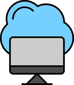Cloud Computing Line Filled Icon vector