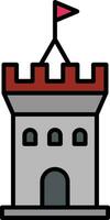 Castle Line Filled Icon vector