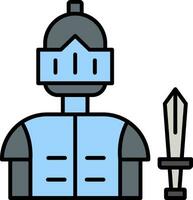 Knight Line Filled Icon vector