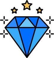 Diamond Line Filled Icon vector