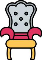 Throne Line Filled Icon vector