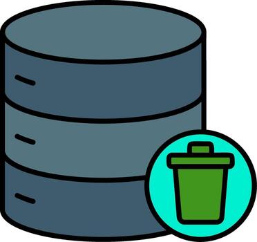 Eliminar datos línea lleno icono vector