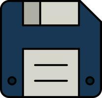 Diskette Line Filled Icon vector