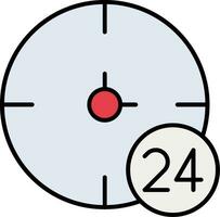 24 Hours Line Filled Icon vector