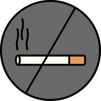 No Smoking Line Filled Icon vector