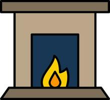 Fireplace Line Filled Icon vector