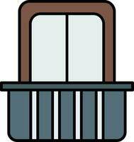 Balcony Line Filled Icon vector