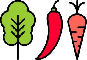 Vegetables Line Filled Icon vector