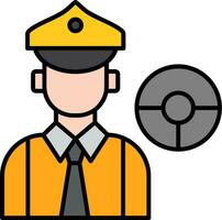 Driver Line Filled Icon vector