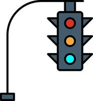 Traffic Lights Line Filled Icon vector
