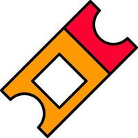 Ticket Line Filled Icon vector