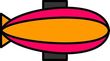 Zeppelin Line Filled Icon vector
