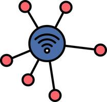 Network Line Filled Icon vector