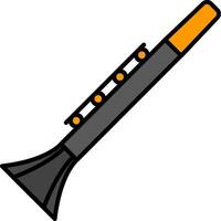 clarinete línea lleno icono vector