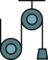 Pulley Machine Line Filled Icon vector