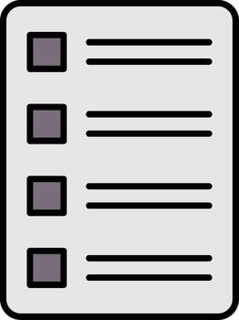 icono lleno de línea de lista de tareas vector
