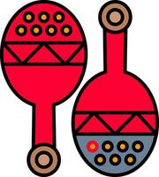 maracas línea lleno icono vector