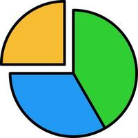Pie Chart Line Filled Icon vector