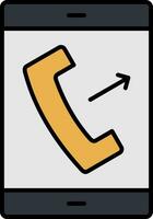 Call Line Filled Icon vector