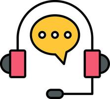 Customer Support Line Filled Icon vector