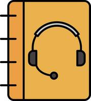 Notebook Support Line Filled Icon vector