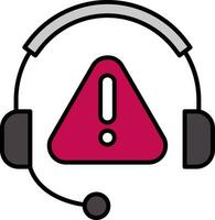 Trouble Support Line Filled Icon vector