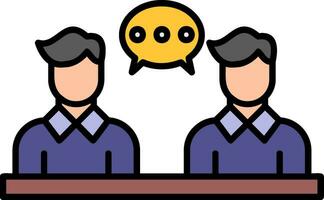 Business Meeting Line Filled Icon vector