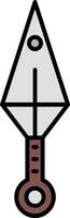 Kunai Line Filled Icon vector