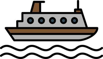 crucero línea lleno icono vector