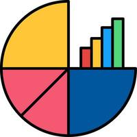 Pie Chart Line Filled Icon vector