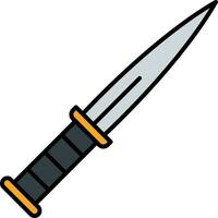 Dagger Line Filled Icon vector
