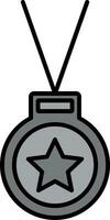 Medal Line Filled Icon vector