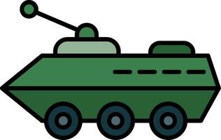 Armored Vehicle Line Filled Icon vector