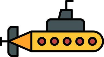 Submarine Line Filled Icon vector