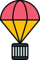 Parachute Line Filled Icon vector