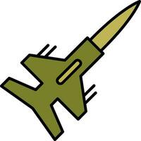 Fighter Line Filled Icon vector