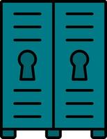 Lockers Line Filled Icon vector