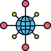 Networking Line Filled Icon vector